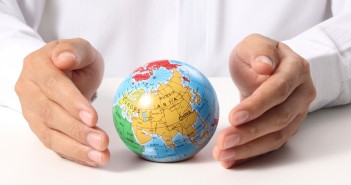 Globe ,earth in human hand